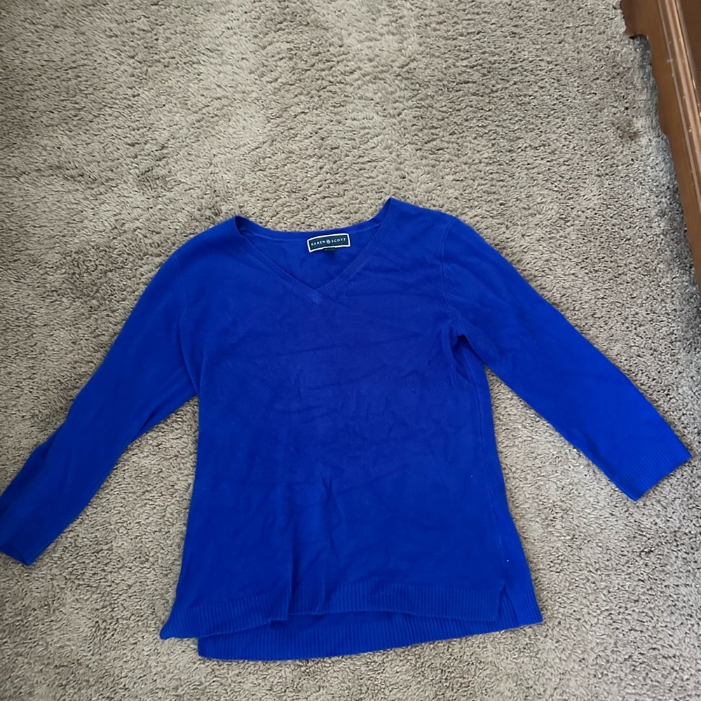 Karen Scott Royal Blue Knit Top